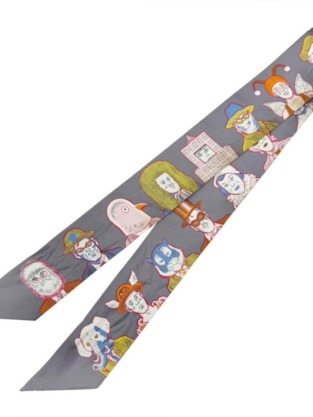 ✨Hermes. Twilly “DRESS CODE “ Gray Women's Scarf/ Muffler